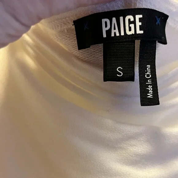 Paige Women's Suvi Long Sleeve Boat Neckline Bodysuit Blouse Ivory Color Size S - Picture 6 of 6